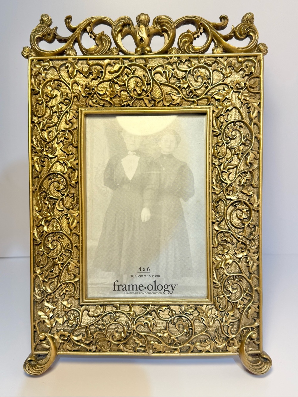 Ornate Gold faux Decorative 4x6 Picture Frame by frame ology floral scrolls